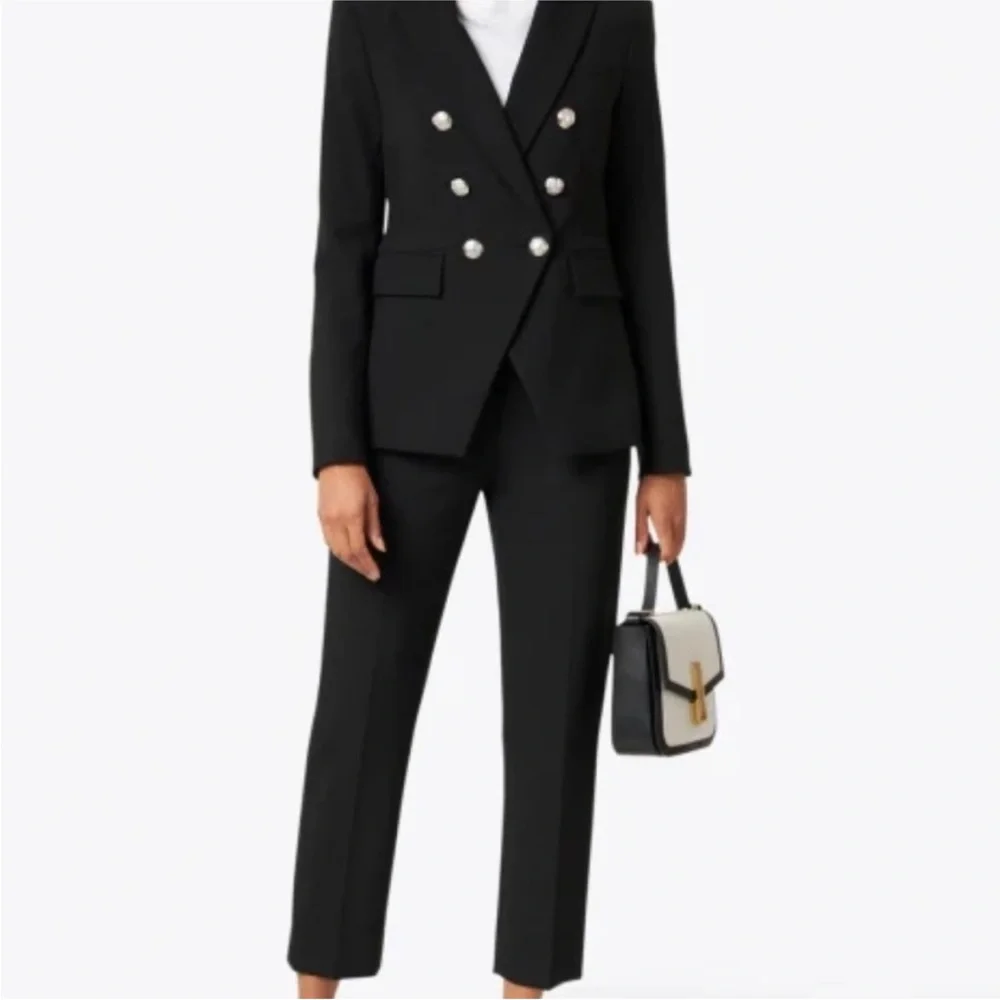 NWT Women's Black Double-Breasted Blazer - Picture 4 of 6